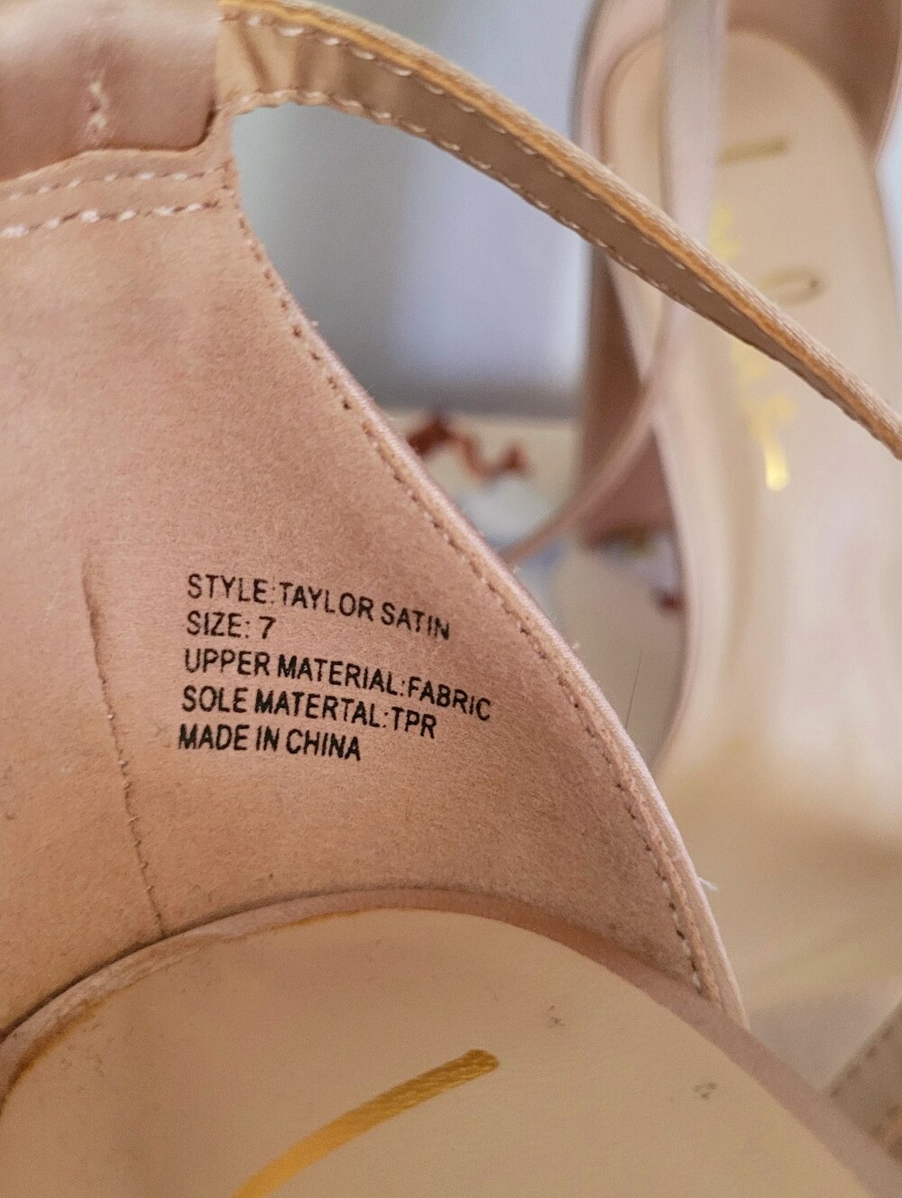 Lulu's Champagne Satin Blush Ankle-Strap Padded Block Heel Minimal Sandals 7 - Picture 5 of 8